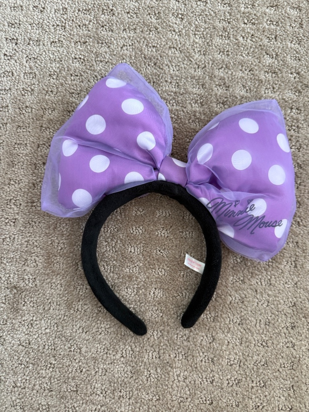 Tokyo Disney Extra Big Purple Polka Dot Minnie Bow Headband